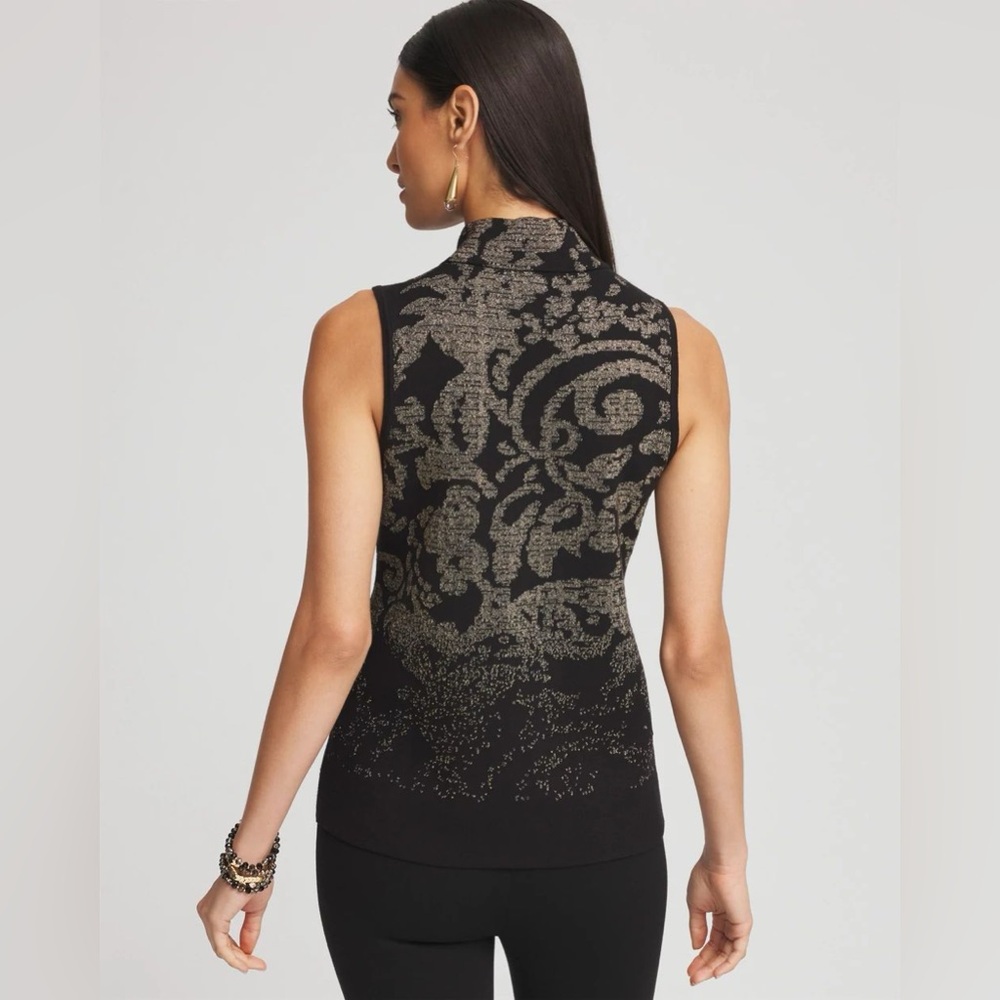 CHiCO’S Jacquard Mockneck Sweater Tank - Picture 3 of 5